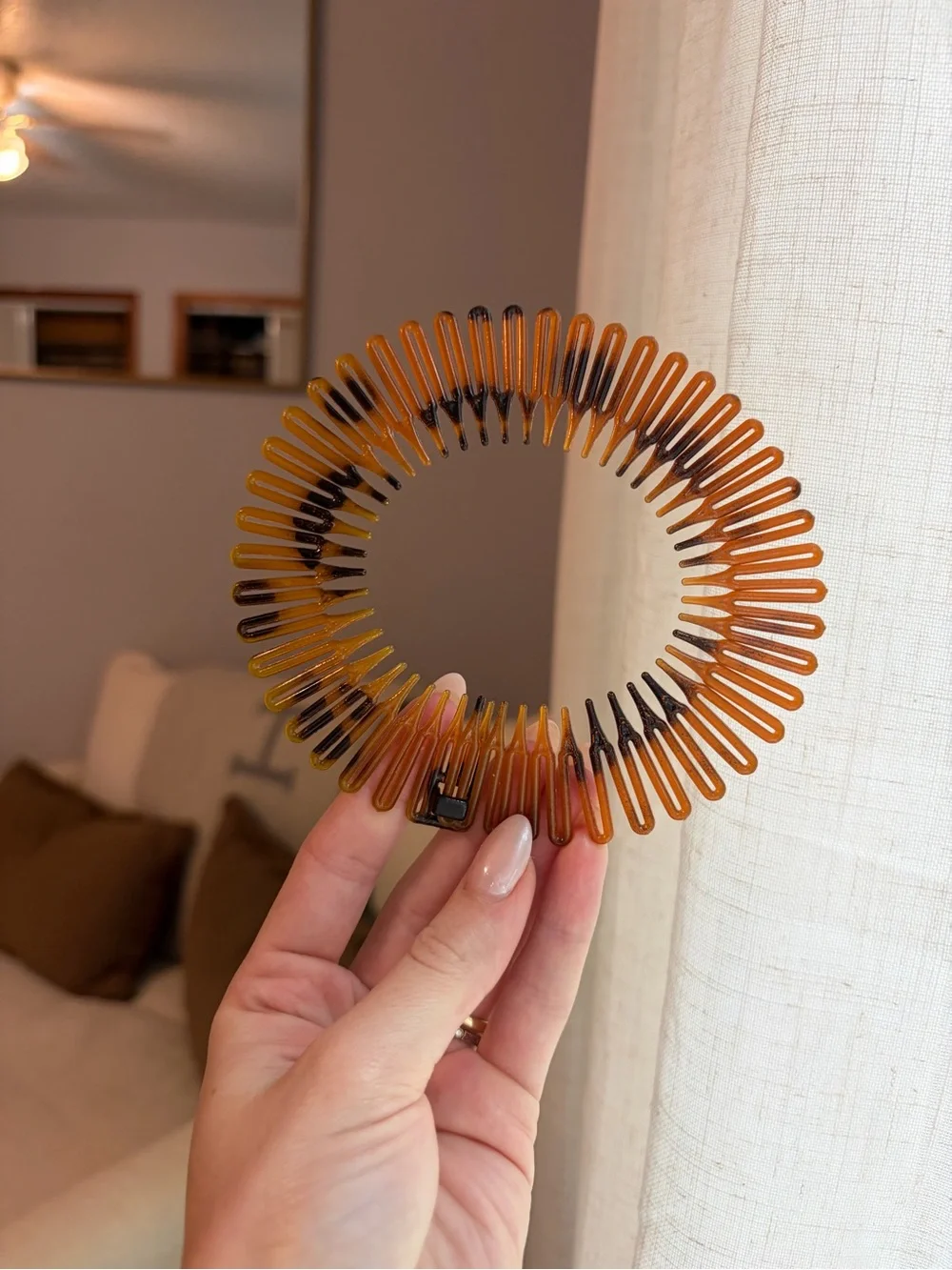 Tortoiseshell Spiral Hair Headband - Amber & Black